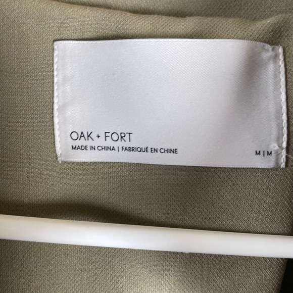 OAK + FORT Long Trench Coat Khaki Double Breasted Women's M - Picture 2 of 8